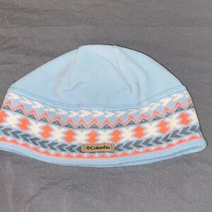 Columbia Light Blue and bright sherbet beanie one size
